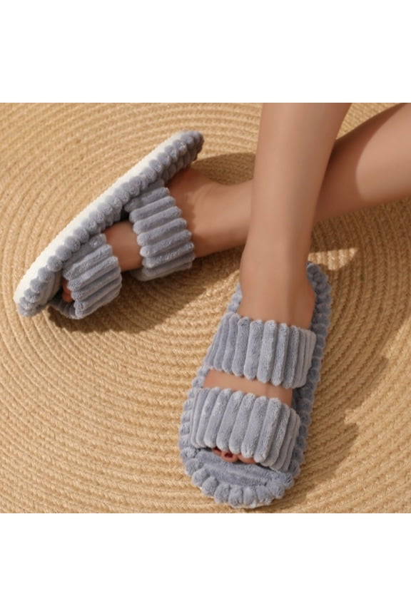 Womens Fuzzy Curl Candy Color Plush Slippers Home Indoor Warm Cozy Loungewear Slippers