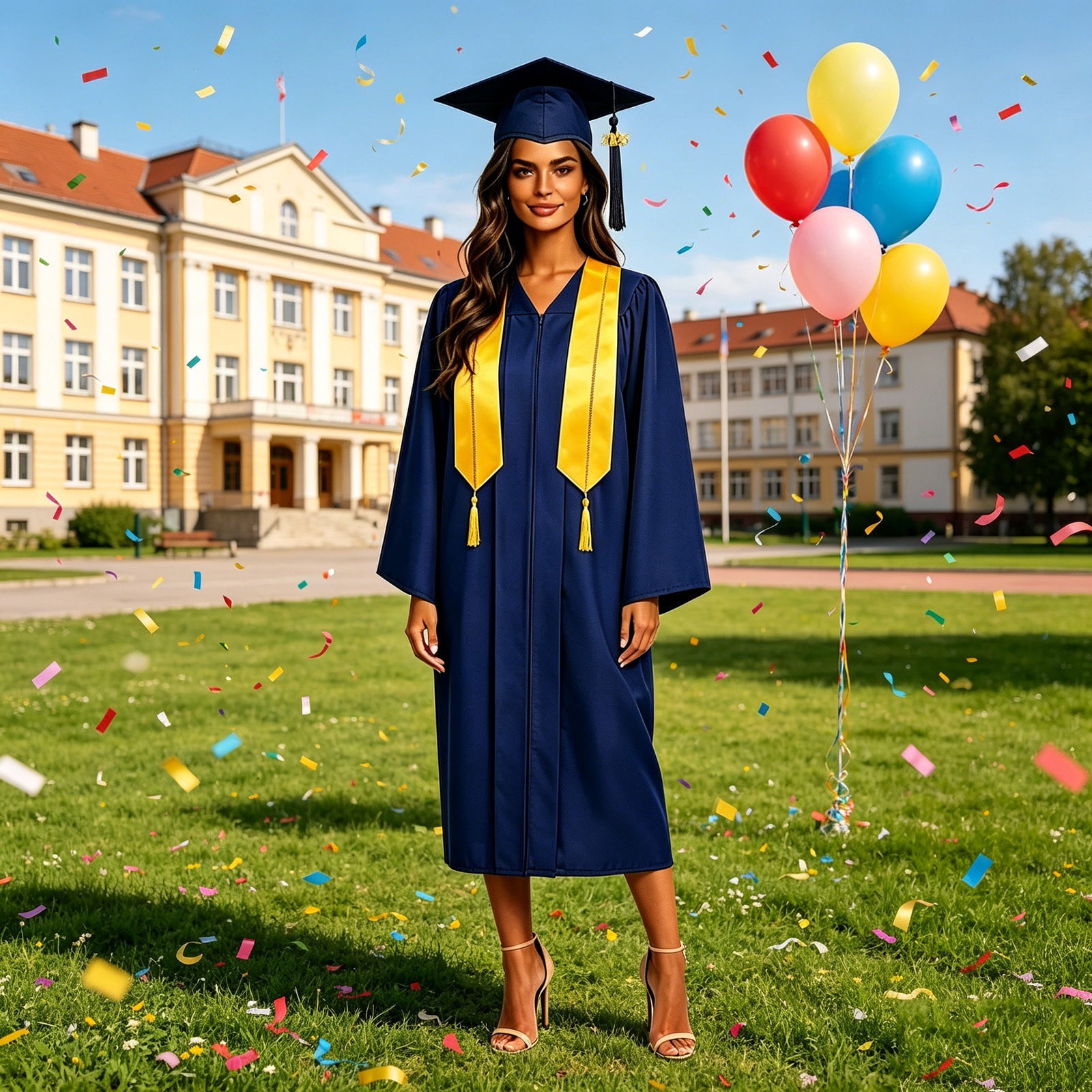 ceremony dresses graduation Sokhug Womens Gown with Gold Stole Academic Regalia for Bachelor Master graduation dresses