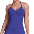 thumbnail image 1 of Sokhug Womens Halter Tank Tops Longline Strappy Top with Built-in Bra V Neck Backless Gym Workout Camis with Adjustable Strap, 1 of 8