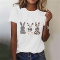thumbnail image 1 of Sokhug Womens Happy Easter Eggs Print T-Shirt Short Sleeve Crew Neck Colorful Floral Easter Graphic Casual Tee, 1 of 6