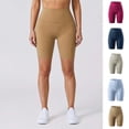 thumbnail image 1 of Sokhug Womens High Waisted Biker Yoga Shorts Athletic Workout Shorts Stretch Solid Color Casual Wear Running Cycling Active Shorts, 1 of 7