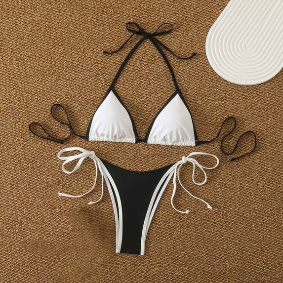 Sokhug Womens High Waisted Drawstring Adjustable Push Up Bikini Two Piece Swimsuit Set for Women