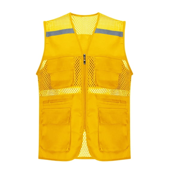 Sokhug Womens Hiking Waistcoat Jacket Mesh Breathable Safety Vest with Reflective Strips Multi Functional Pockets Outdoor Waistcoat Gilet
