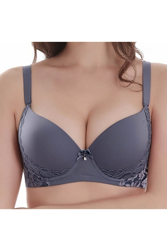 Womens Plus Size Underwire Bra Lightweight Lift Up Anti-Sag Push Up Full Coverage Underwear Size E Cup