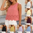 thumbnail image 1 of Sokhug Womens Sleeveless Tank Top 2026 Round Neck Trendy Crochet Lace Hem Soft Casual Camisole Tank Tops, 1 of 6