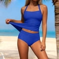 thumbnail image 1 of Sokhug Womens Solid Color Ribbed One Piece Swimsuit Backless Slim Fit Bathing Suit with Built in Bra, 1 of 6
