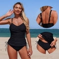 thumbnail image 1 of Sokhug Womens Solid Color Tankini Set Sporty Top with Shorts Two Piece Swimsuit for Women, 1 of 8