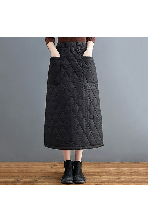 Womens Spring Summer Denim Dress Pocketed Casual Mid-Length Skirt Trendy Outerwear