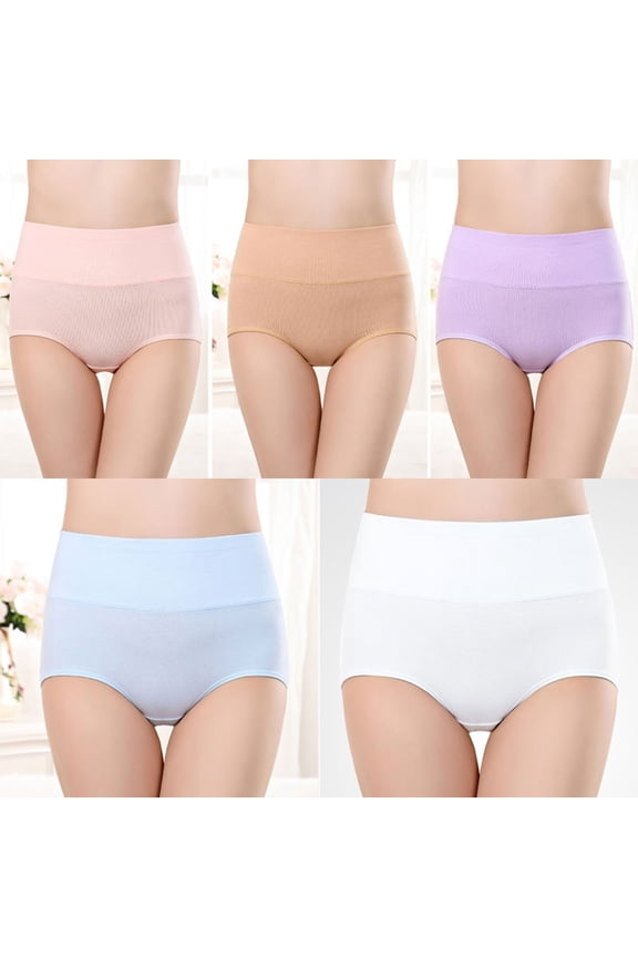 Womens Underwear 6PC Cotton High Rise Briefs