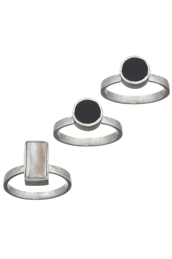 Solitaire Ring Stack, Size 5