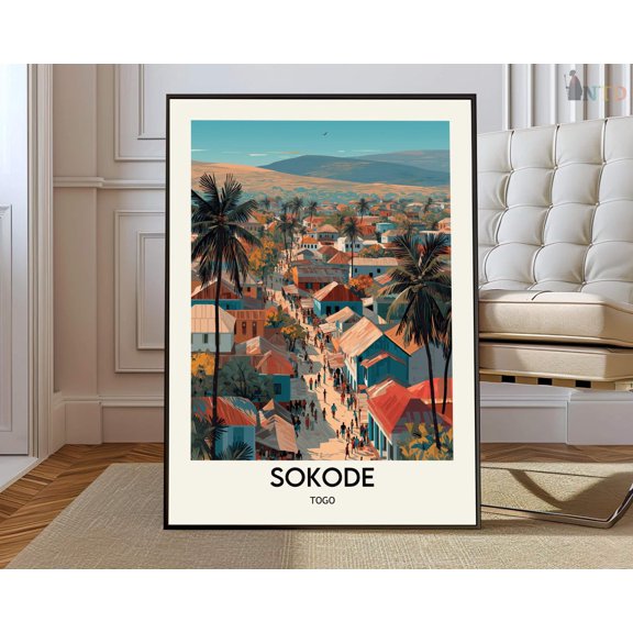 Sokode City Togo Poster, Unframed Paper Poster 8x10in
