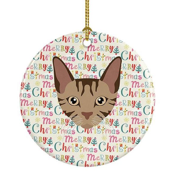 Sokoke Cat Christmas Ceramic Ornament 2.8 in x 2.8 in