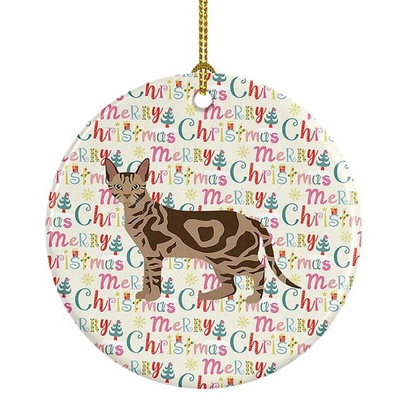 Sokoke Cat Christmas Ceramic Ornament 2.8 in x 2.8 in
