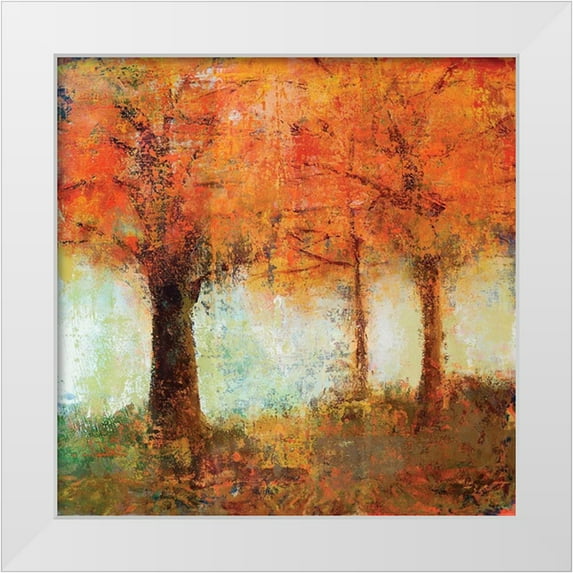 Sokol-Hohne 15x15 White Modern Wood Framed Museum Art Print Titled - Fall Trees