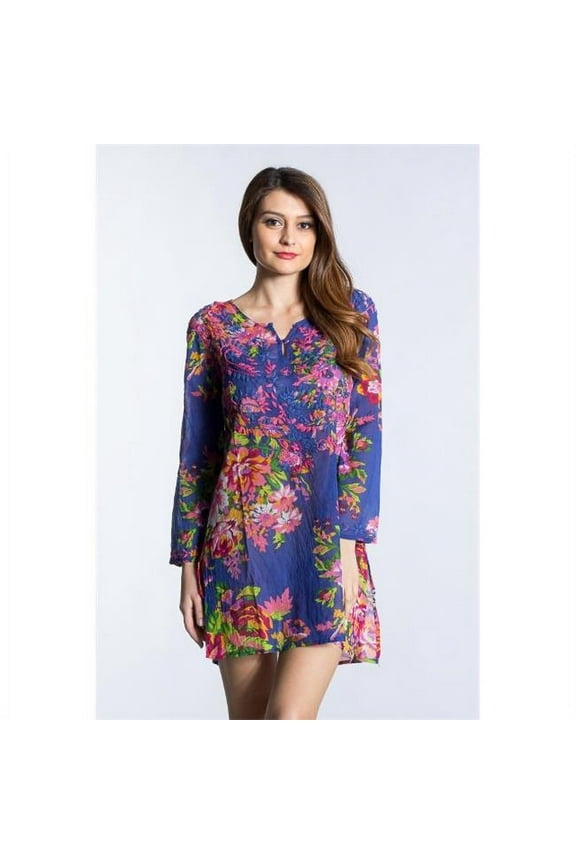 7202BL-S Semi Tunic Top- Blue - Small