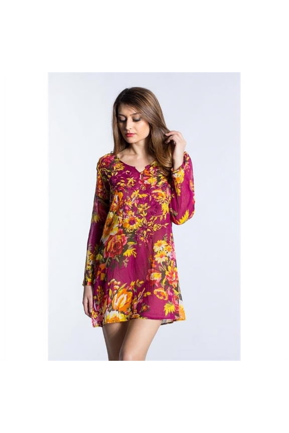 7202RD-2X Semi Tunic Top- Red - 2X Large