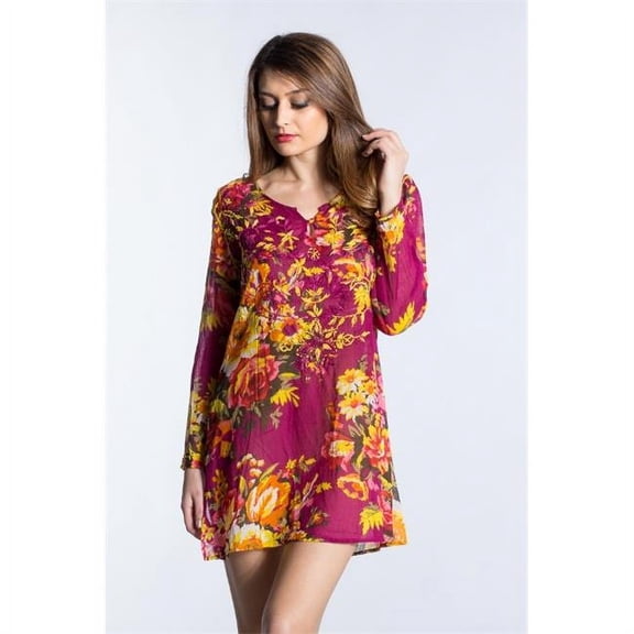 Sol 7202RD-M Semi Tunic Top- Red - Medium