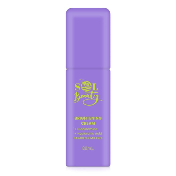 Sol Beauty Brightening Face Cream 80ml Lightweight Daily Facial Moisturiser, Smooth Texture For Morning And Evening Skin Care Routine, Compact Travel Friendly Skincare Cream
