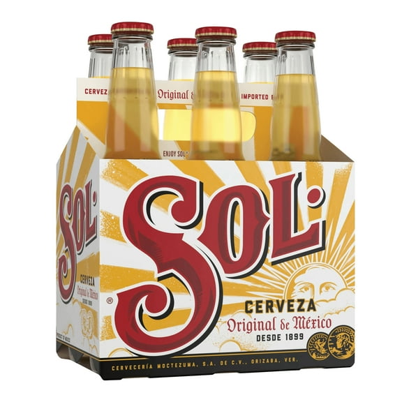 Sol Beer, 6 Pack, 330 ML Glass Bottles, 4.5% ABV