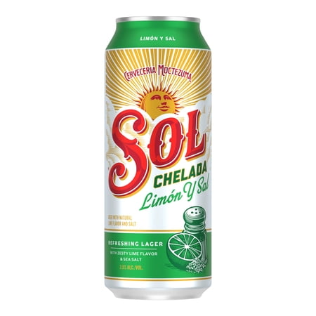 Sol Chelada Limon Y Sal Import Chelada Beer, 24 fl oz Aluminum Can, 3.5% ABV