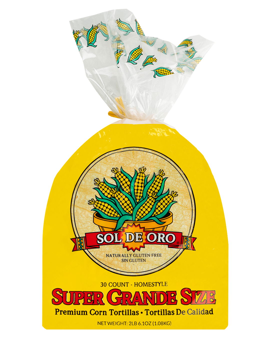 Sol De Oro Super Grande Yellow Corn Tortillas, 30 Count Package (38 oz ...