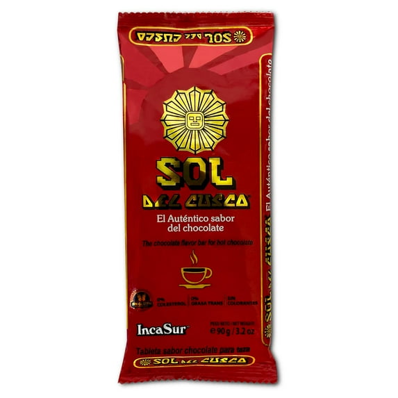 Sol Del Cusco Chocolate - 3.2oz (Single Pack) Product of Peru