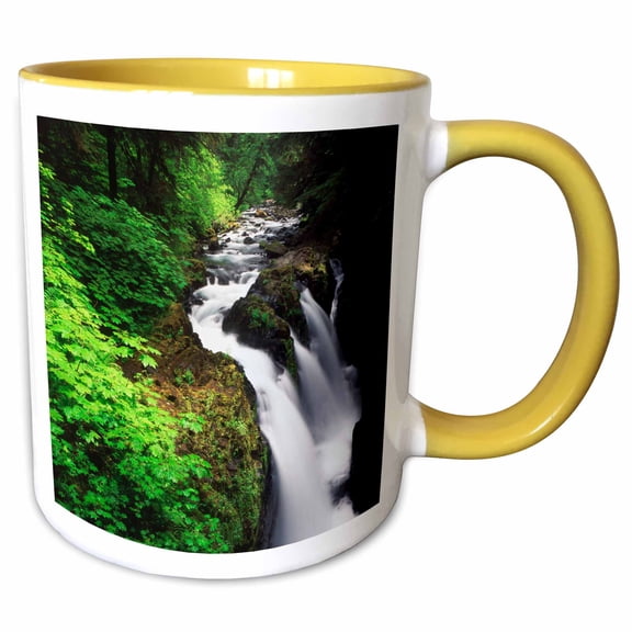 3drose, Sol Duc Falls, Olympic National Park, Washington, Usa - Us48 Aje0040 - Adam Jones, 11oz Two-tone Yellow Mug
