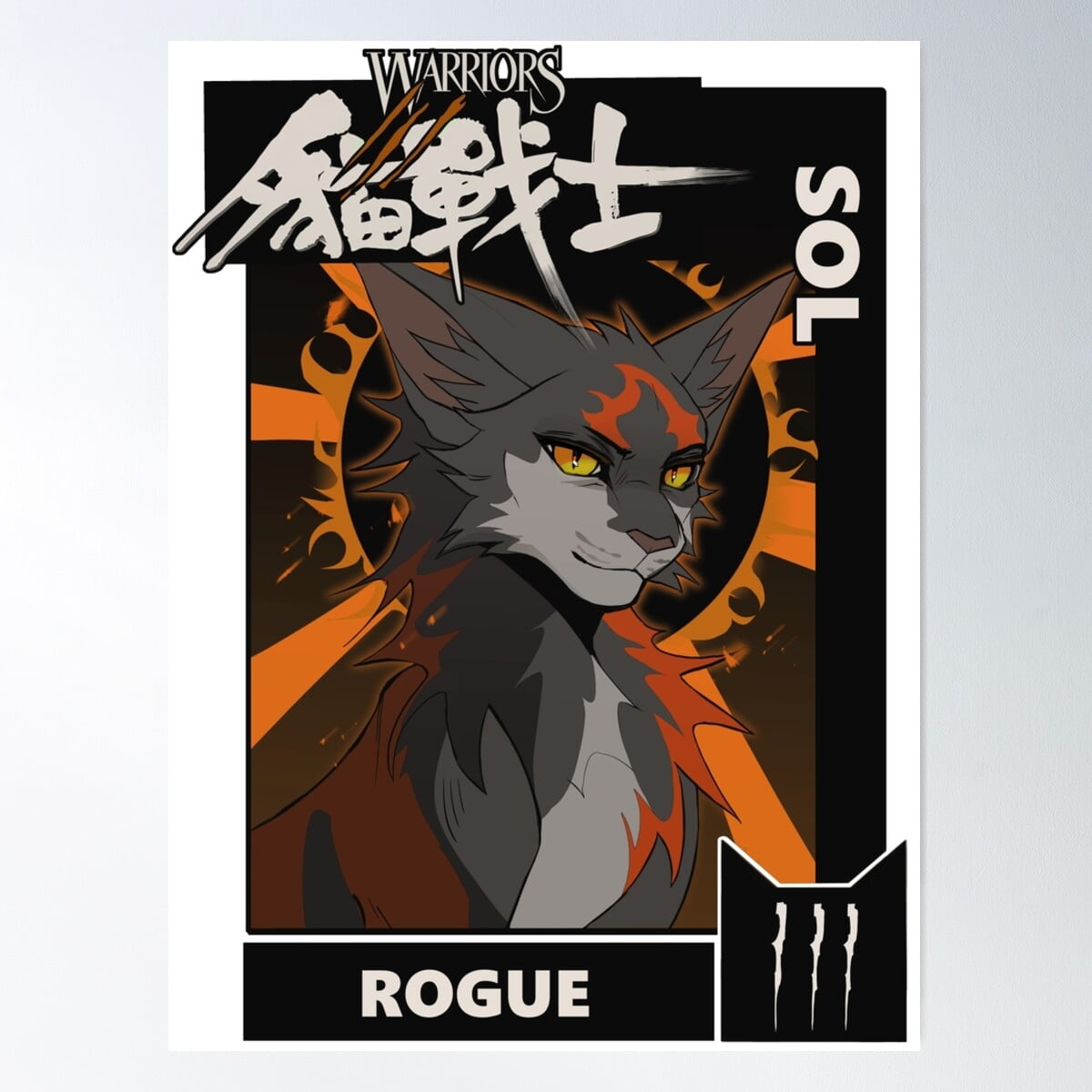 Sol From Warrior Cats (Version 2) Poster Wall Art, Modern