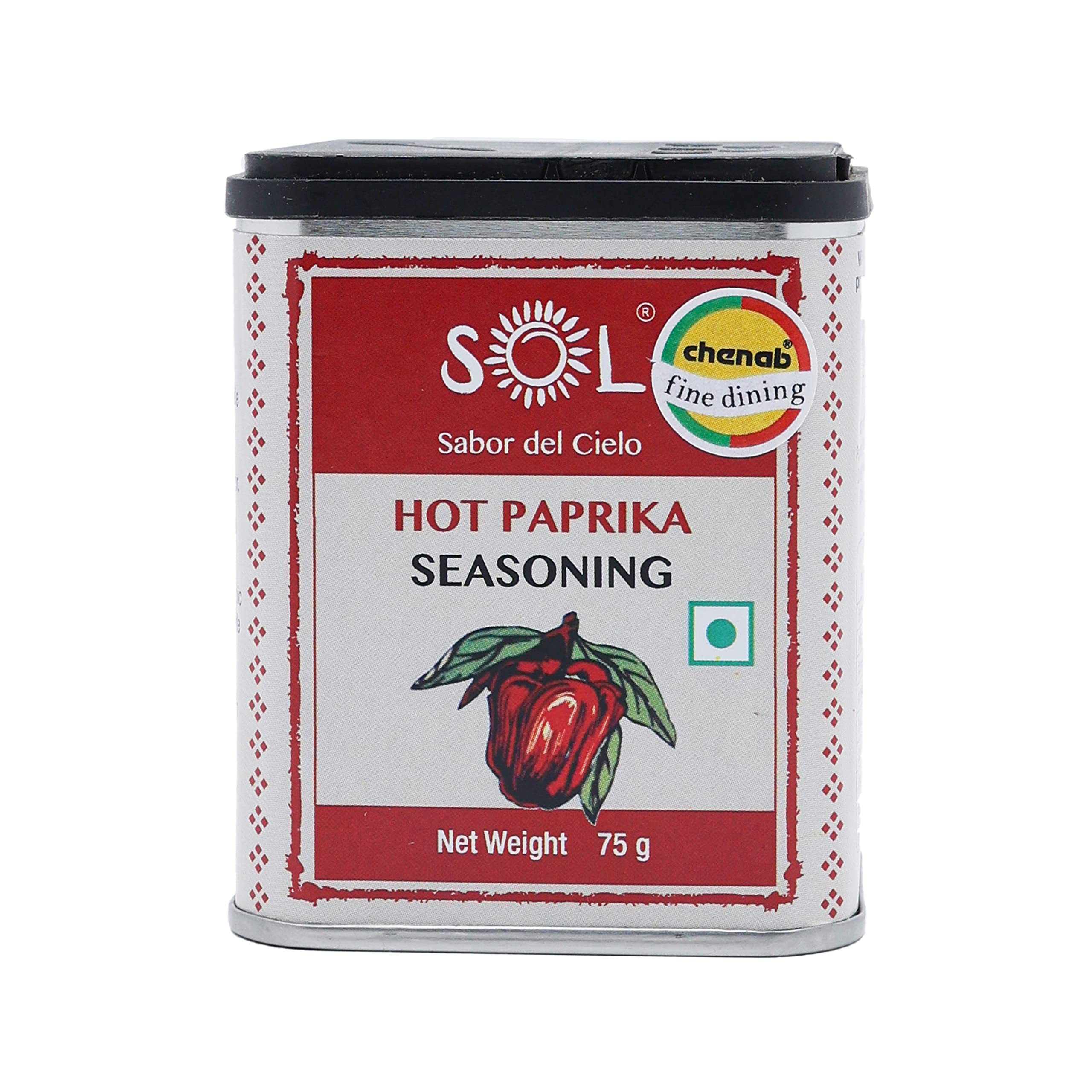 Sol Hot Paprika Powder 75G From Freshly Dried Peppers Hot Paprika