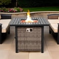 thumbnail image 1 of Sol Living Basel 30” Outdoor Propane Fire Pit Table 50,000 BTUs Outdoor Fire Pit Propane Metal Patio Fire Pit with Lava Rocks & Lid Durable Firepits for Outside & CSA Certified Outdoor Fireplace, 1 of 8