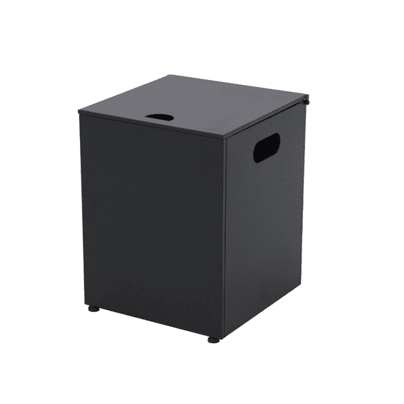 Sol Living Black Propane Tank Cover Fire Pit Accessories Square 16 Inches Metal Outdoor Side Table Fits Standard 20 Pound Propane Tank Hideaway Table