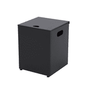 Sol Living Black Propane Tank Cover Fire Pit Accessories Square 16 Inches Metal Outdoor Side Table Fits Standard 20 Pound Propane Tank Hideaway Table
