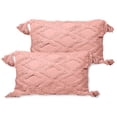 thumbnail image 1 of Sol Living Decorative Pillows 2-Pack Throw Pillows Couch Pillows Bedroom Throw Pillows Bed Macrame Decor Boho Pillows Decorative Sofa Pillows Living Room, 20 x 12 inches, Red with Tassels, 1 of 5