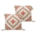 thumbnail image 1 of Sol Living Decorative Pillows 2-Pack Throw Pillows Couch Pillows Bedroom Throw Pillows Bed Macrame Decor Pillows Lumbar Pillow Cushion Decorative Sofa Pillow Living Room, 18 x 18 inches, White and Tan, 1 of 5
