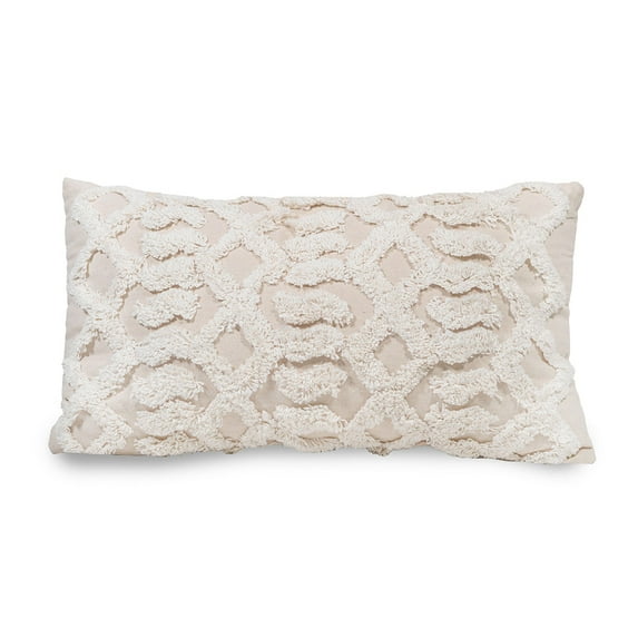 Sol Living Decorative Pillows Throw Pillows Couch Pillows Bedroom Throw Pillows Bed Macrame Decor Boho Pillows Lumbar Pillow Cushion Decorative Sofa Pillows Living Room, 20 x 12 inches, Natural