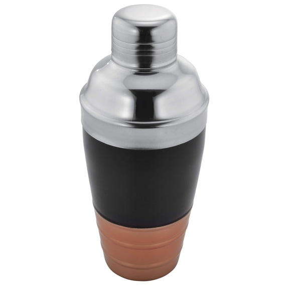 Sol Living Deluxe Cocktail Shaker - Professional Barware - Stainless Steel Bottle for Bartenders with Strainer - Dishwasher Safe, Leak Proof - Home, Commercial Bars - Copper & Matte Black, 17 oz