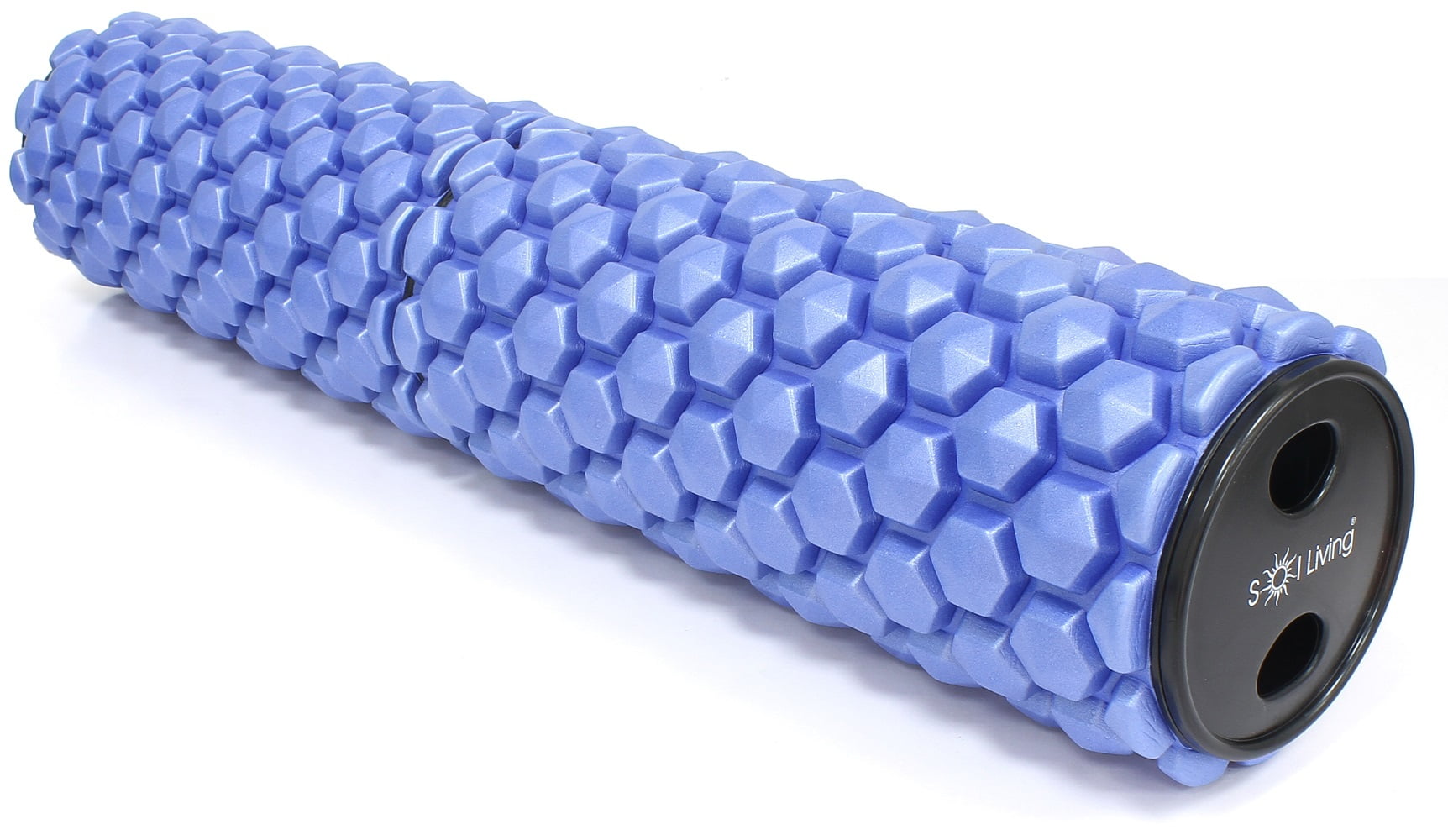 Sol Living High-Density Foam Roller - For Muscular Relaxation, Workouts & Physical Therapy - Stretch, Massage and Relieve Tension in Muscles - Firm & Durable - Blue/Black, 25" x 6"
