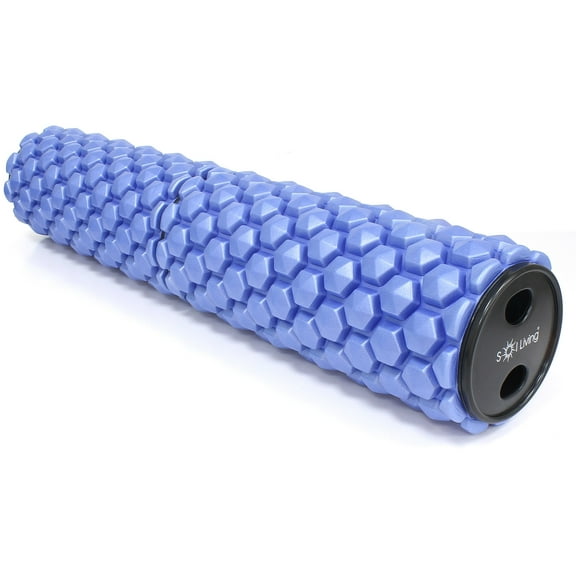 Sol Living High-Density Foam Roller - For Muscular Relaxation, Workouts & Physical Therapy - Stretch, Massage and Relieve Tension in Muscles - Firm & Durable - Blue/Black, 25" x 6"