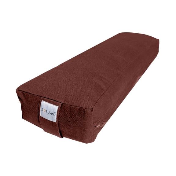 Sol Living Rectangular Yoga Bolster Meditation Cushion - Cotton - 26" x 8" x 5" Brown