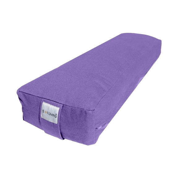 Sol Living Rectangular Yoga Bolster Meditation Cushion - Cotton - 26" x 8" x 5" Purple