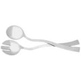 thumbnail image 1 of Sol Living Stainless Steel Italian Salad Server Set - Decorative Serving Utensils for Fruits, Veggies, Appetizers, Snacks - Buffets, Weddings, Restaurants & Parties - Curved, 13.3" L - 2 Piece, 1 of 2
