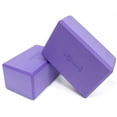 thumbnail image 1 of Sol Living Yoga Blocks 2 Pack High Density EVA Foam Yoga Cushion Stretching Pilates Meditation Exercise Equipment Support Deepen Poses Odor Free Non Slip Yoga Accessories - 4" x 6" x 9"- Purple, 1 of 9