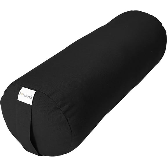 Sol Living Yoga Bolster Pillow Cylindrical Meditation Cushion Cotton Meditation Accessories for Restorative Yoga Meditation Pillow Yoga Pillow Firm Body Pillow Bolster Pillow for Legs Removable Cover
