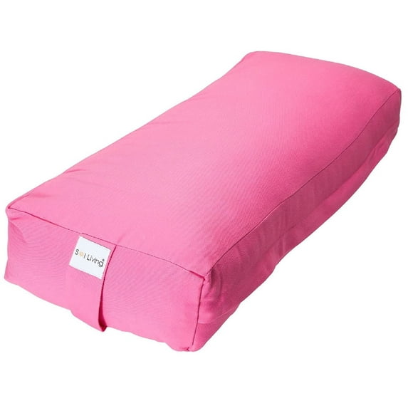 Sol Living Yoga Bolster Pillow Rectangular Meditation Cushion Cotton Meditation Accessories for Restorative Yoga Meditation Pillow Yoga Pillow Firm Body Pillow Bolster Pillow for Legs Removable Cover