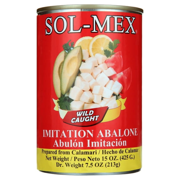 Sol-Mex Imitation Abalone Made from Calamari Squid, 15 Oz
