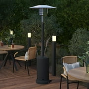 Sol Patio Outdoor Heating-Black Stainless Steel 40,000 BTU Propane Heater with Wheels-Commercial & Residential Use-7.5