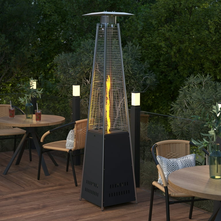 Sol Patio Outdoor Heating-Black Stainless Steel Pyramid 42,000 BTU