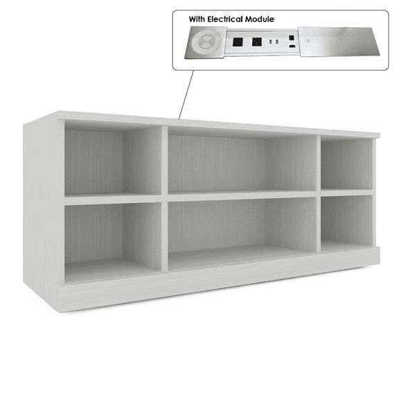 Sol Series Credenza 70"W x 24"D  Open Storage Cabinet With Shelves