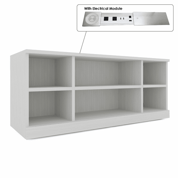 Sol Series Credenza 70"W x 24"D Open Storage Cabinet With Shelves