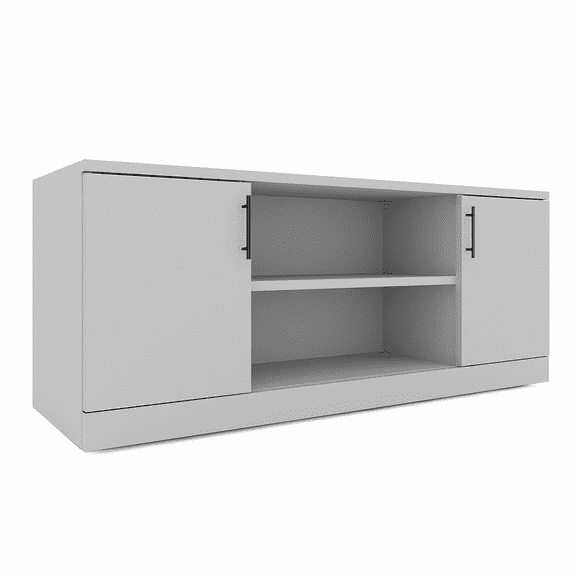 Sol Series Storage Cabinet Credenza 2 Shelves With Doors 24"x70"